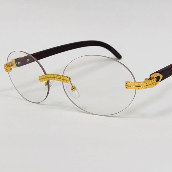 Men Sunglasses Hip Hop Clear Lens Rectangular Rimless Diamond Gang Style Lentes - Picture 5 of 5